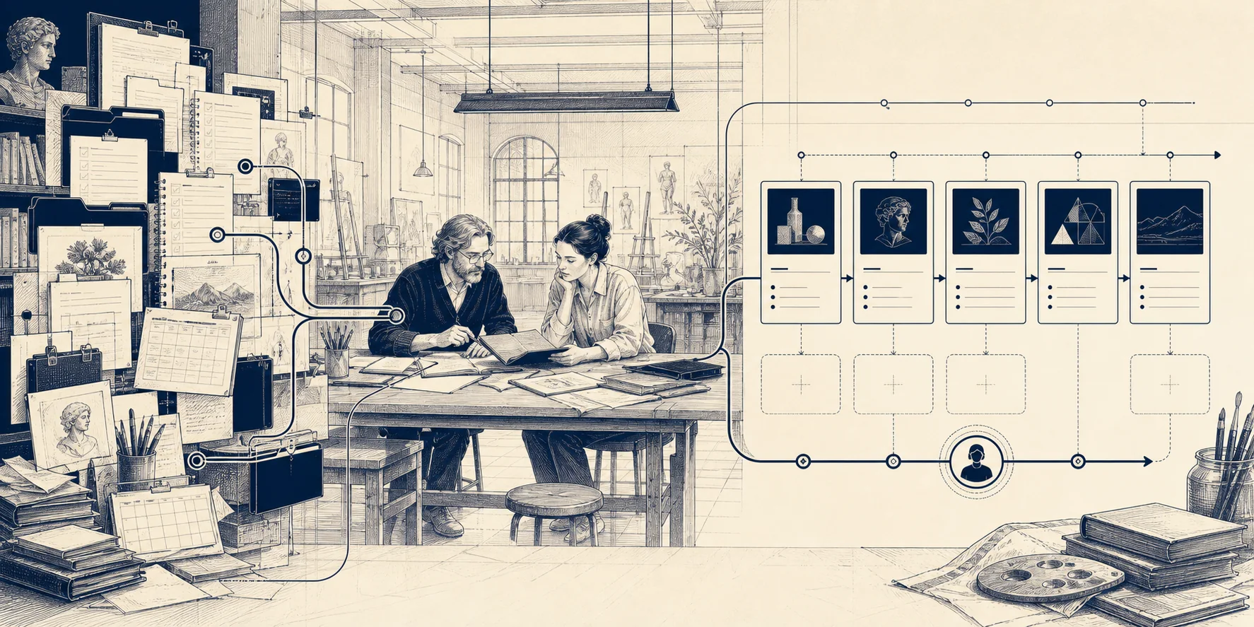 New-teacher course-continuity process architecture